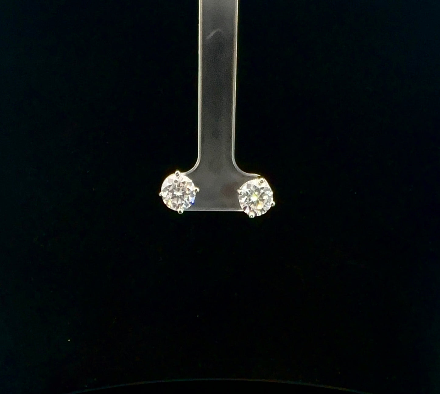 Moissanite 4 Prong Round Earrings