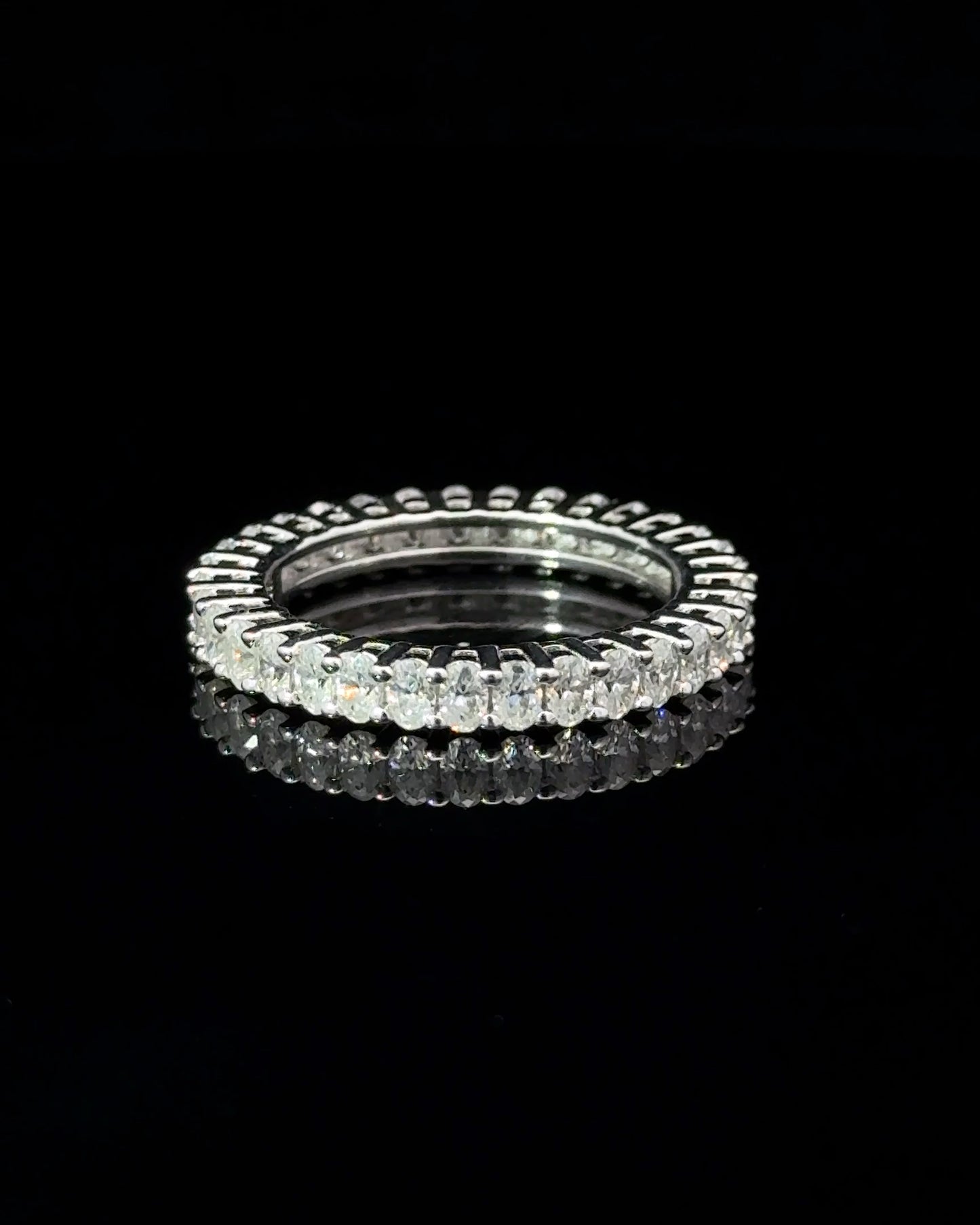 3x2mm Oval Moissanite Eternity Band