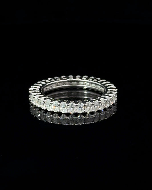 3x2mm Oval Moissanite Eternity Band